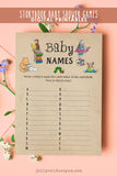 Book Themed Baby Shower Game Card - Baby Name Game