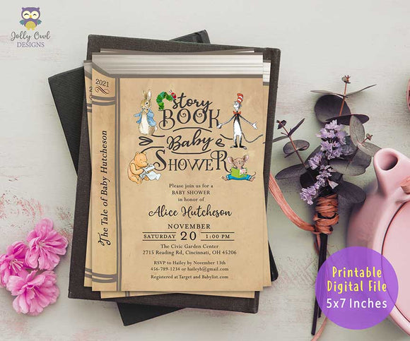Storybook or Book Themed Baby Shower Invitation