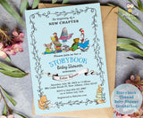 Storybook Themed Baby Shower Invitation for baby boy- Book Themed