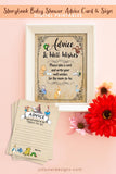 Story Book Themed Baby Shower - Advice and Well Wishes For The Mom-To-Be Sign and Card