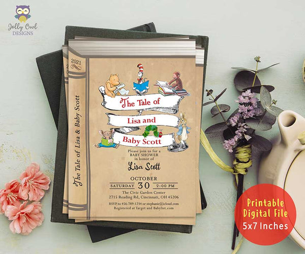 Alice In Wonderland Invitations Personalized with Envelopes, 5 x 7 inc