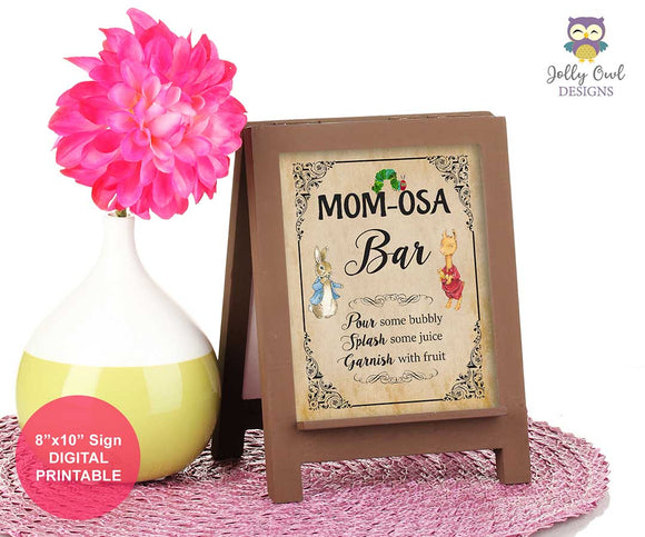 Story Book Themed Baby Shower - Mimosa - Mom-osa Bar Sign