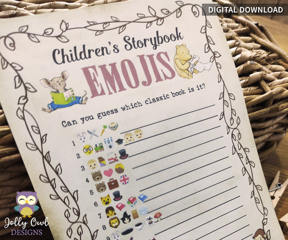 Storybook Book Themed Baby Shower - Emoji Pictionary Game
