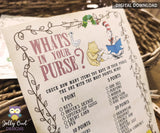 Storybook Book Themed Baby Shower - What's In Your Purse Game