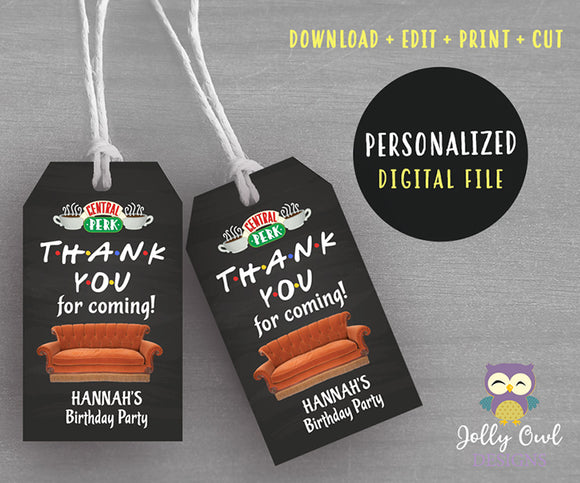 Friends TV Thank You Tag - Personalized