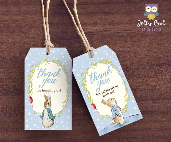Peter Rabbit Party Favor Tag - Thank You Tag