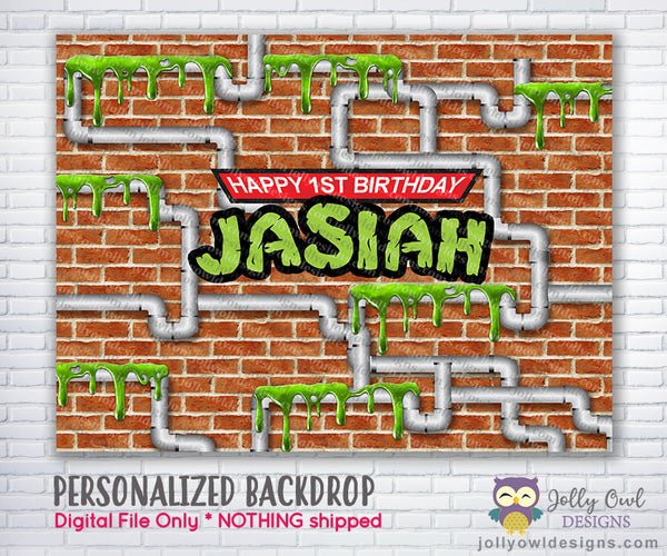 Personalized White Teenage Mutant Ninja Turtles Children's Birthday Card