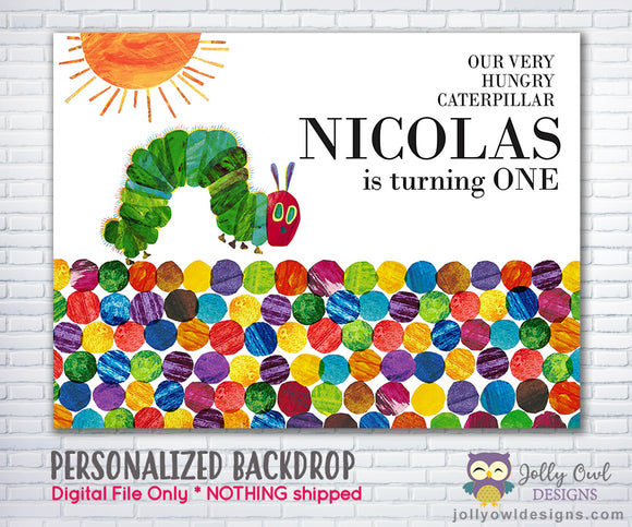 The Very Hungry Caterpillar Birthday Party - Digital Backdrop