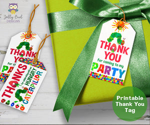 The Very Hungry Caterpillar Birthday Party Favor Label Thank You Tag