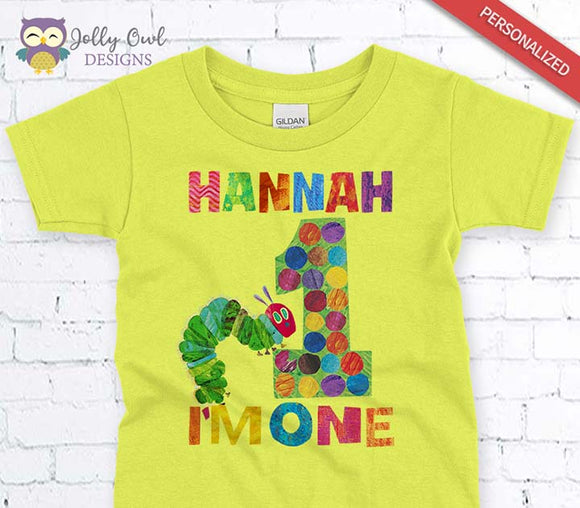 The Very Hungry Caterpillar Personalized Iron On Transfer Design / Birthday Shirt