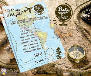 Baby Around The World Baby Shower Game Card - The Price Is Right