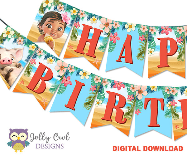 Moana Happy Birthday Printable Banner - Tropical Summer Beach Hawaiian – Jolly Owl Designs moana-happy-birthday-printable-banner-tropical-summer-beach-hawaiian-jolly-owl-designs