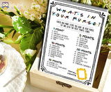 Friends TV Show Bridal Shower Game - What's In Your Purse?