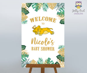 The Lion King Baby Shower Sign - Personalized Welcome Sign - Digital File