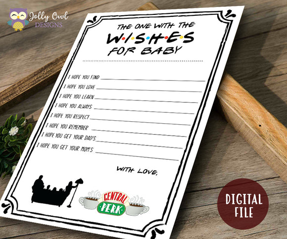 Friends TV Show Baby Shower Game - Wishes for Baby