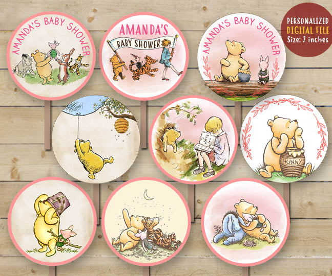 Winnie The Pooh Cupcake Toppers - Personalized Party Circles for Baby – Jolly Owl Designs winnie-the-pooh-cupcake-toppers-personalized-party-circles-for-baby-jolly-owl-designs