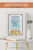 Classic Winnie The Pooh Baby Shower Printable Welcome Sign