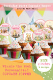 Winnie The Pooh Cupcake Toppers - Personalized Party Circles for Birthday Paty