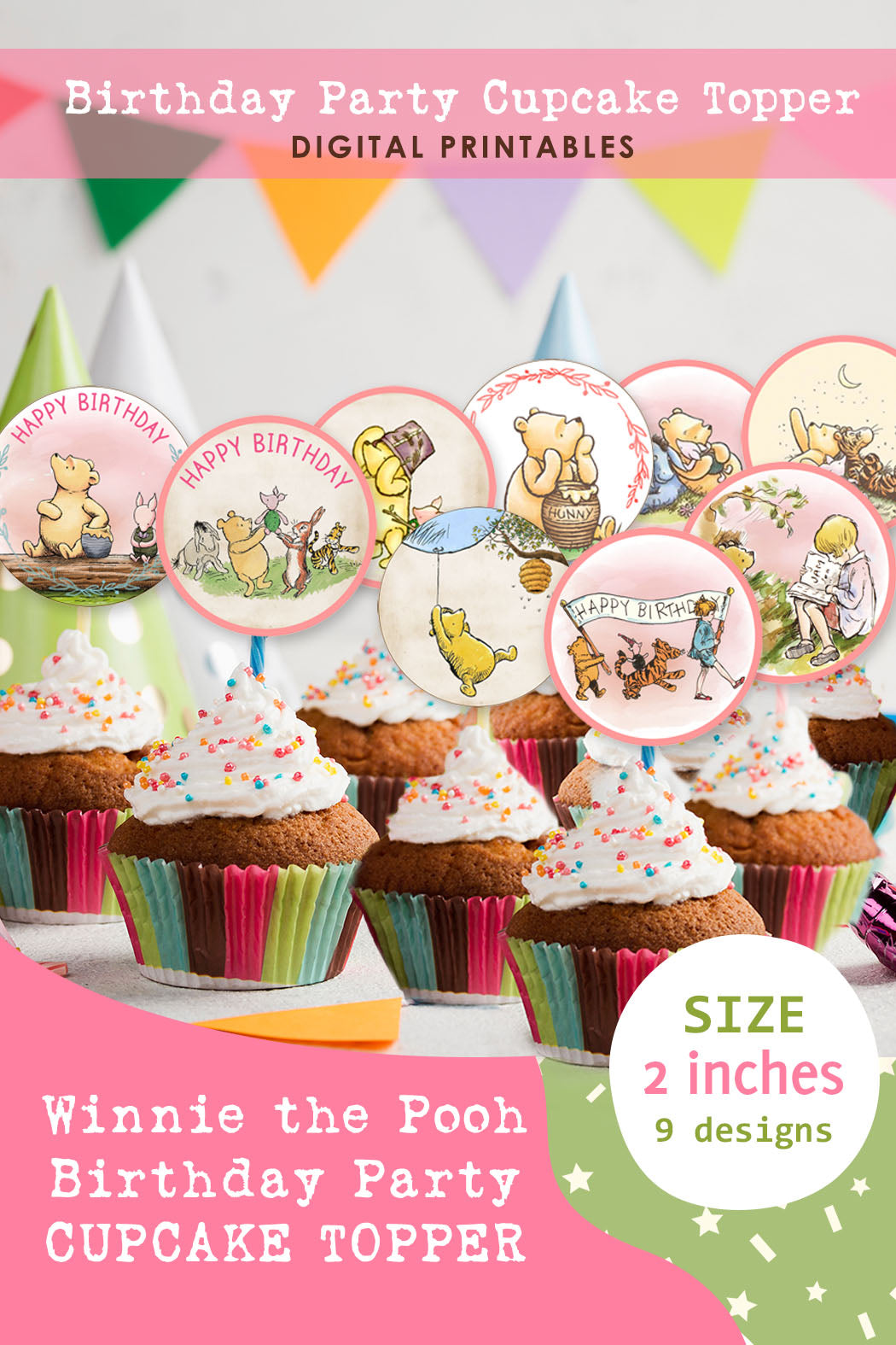 winnie the pooh cupcake picks