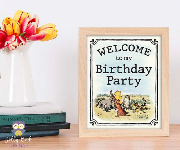 Winnie The Pooh Party Welcome Sign - Birthday Party