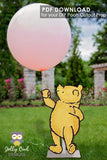 Digital Party Prop Standee Cutout - Classic Winnie The Pooh (Balloon Not Included)