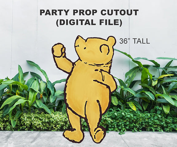 Digital Party Prop Standee Cutout - Classic Winnie The Pooh (Balloon Not Included)
