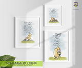 Classic Winnie The Pooh Inspirational Quote - Printable Wall Art Decoration for Nursery Room - Set of 3