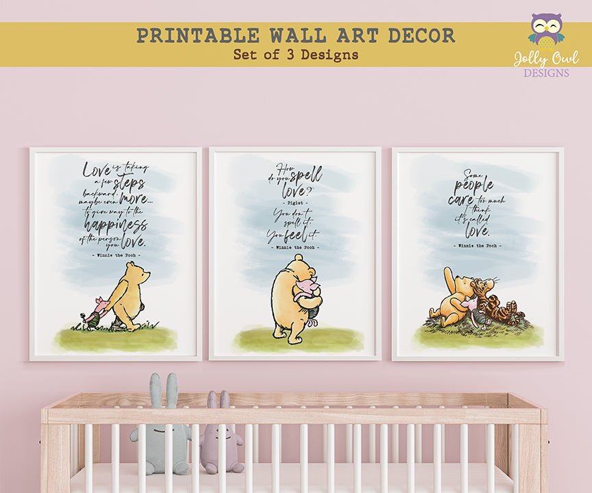 Classic Winnie The Pooh Inspirational Quote - Printable Wall Art Decor –  Jolly Owl Designs