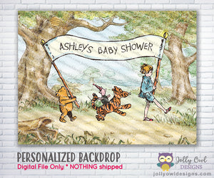 Classic Winnie The Pooh Baby Shower Backdrop
