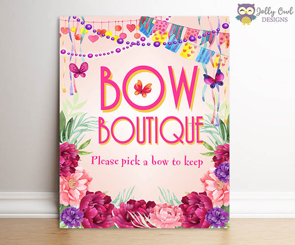 Fancy Nancy Birthday Party Signs - Bow Boutique Sign – Jolly Owl Designs