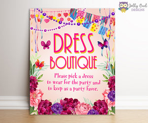 Fancy Nancy Birthday Party Signs - Dress Boutique Sign