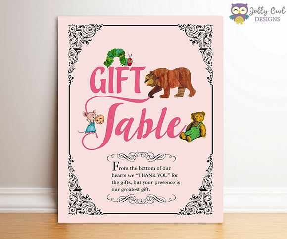 Book Themed Baby Shower Party Sign - Gift Table
