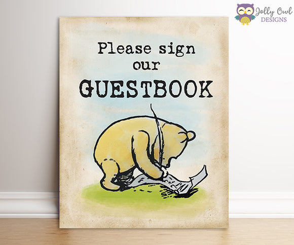 Winnie The Pooh Party Signs - Sign Our Guestbook