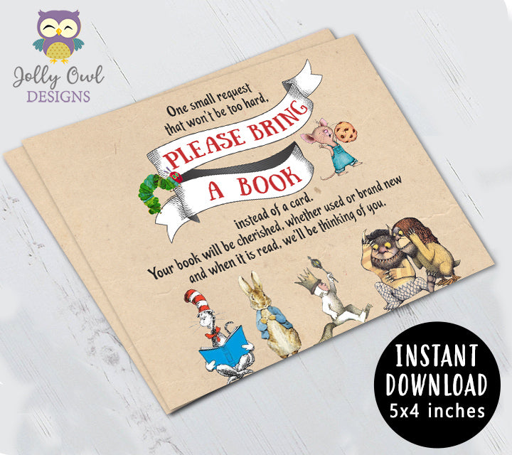 Storybook Themed Baby Shower Invitation with Book Request Insert ...