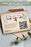 Storybook Themed Baby Shower Registry Card with QR Code