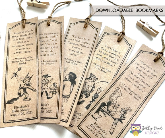 Storybook Book Themed Bookmark from Classic Children's Book - Digital Download