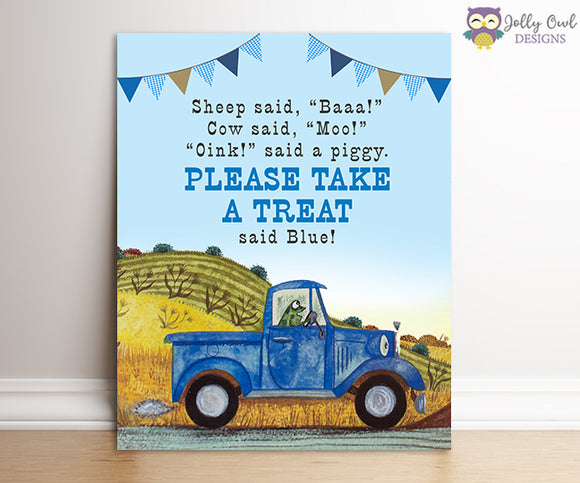 Little Blue Truck Birthday Party Sign - Sweet Treats