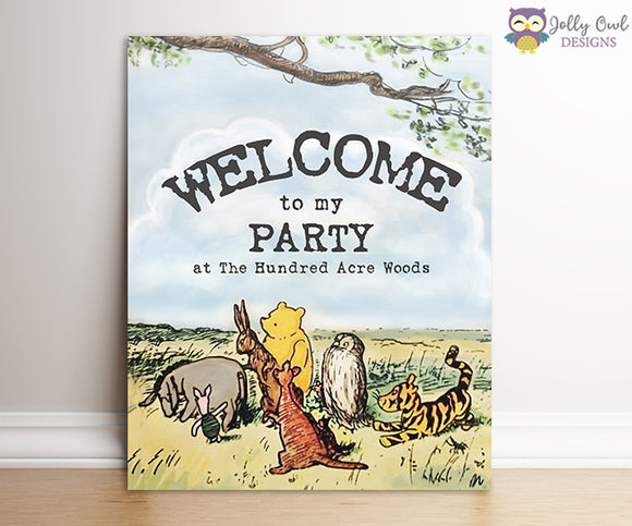 Winnie The Pooh Party Welcome Sign