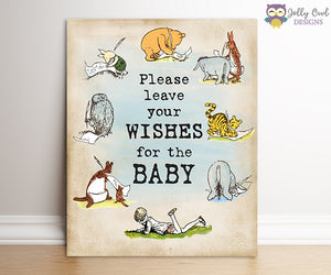 Winnie The Pooh Baby Shower Signs - Wishes For The Baby